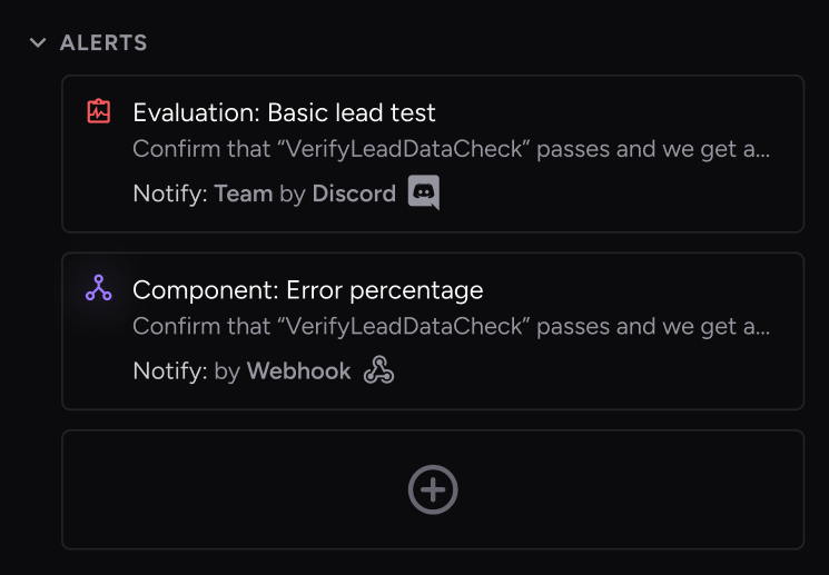 Example alerts